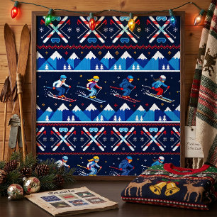 Póster Patrón feo de esquí de Navidad