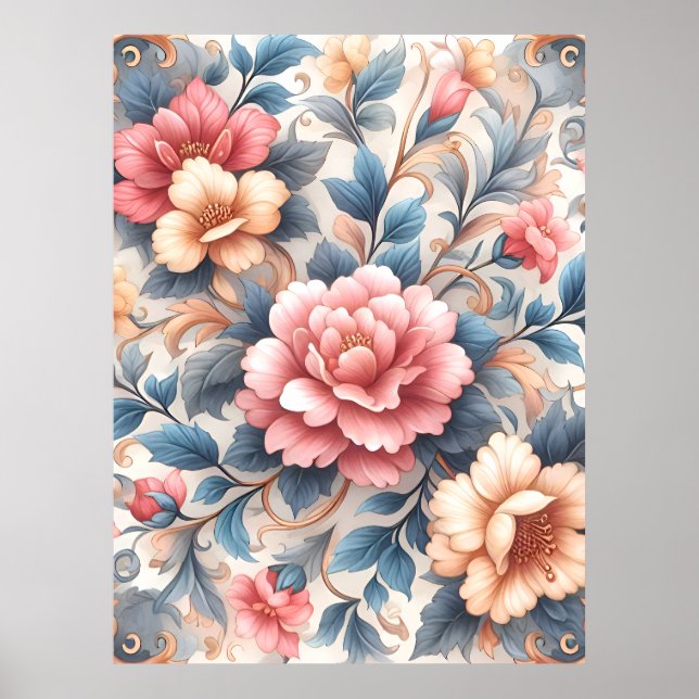 Póster Patrón floral (Frente)