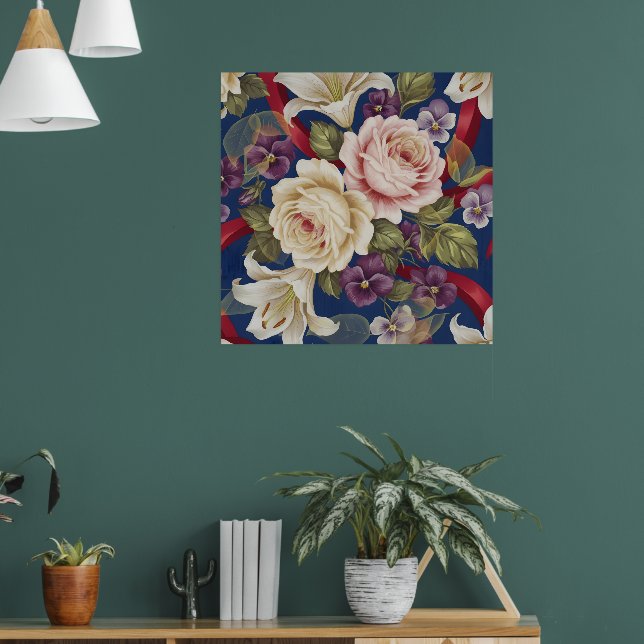 Póster Patrón floral (Salón 1)