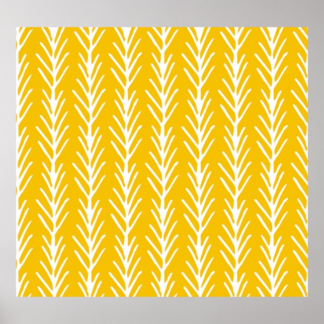 Póster Patrón floral abstracto de mano dibujado (Frente)