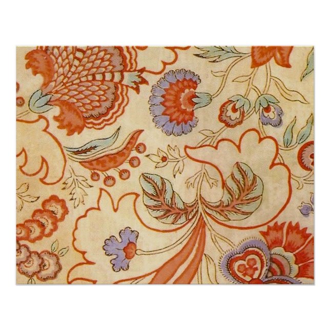 Póster Patrón floral antiguo de Chintz Paisley (Anverso)