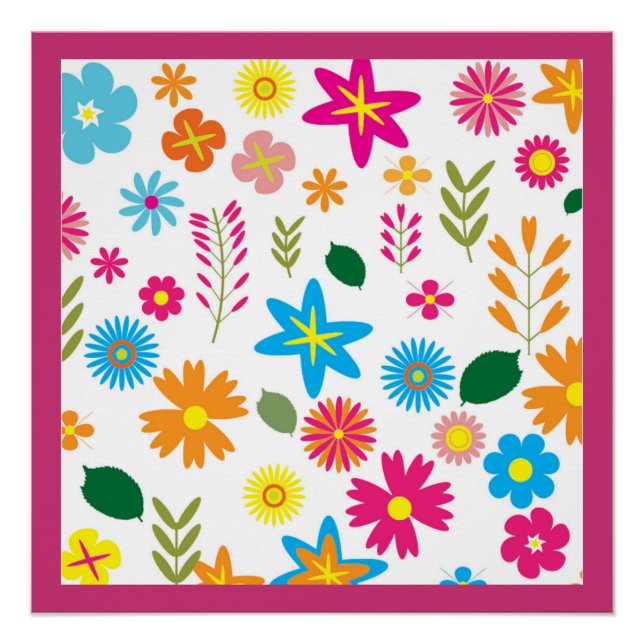 PÓSTER PATRÓN FLORAL COLORIDO (Anverso)