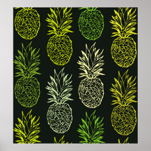 Póster Patrón floral de doodle dibujado a mano. Palm leav