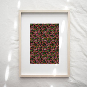 Póster Patrón floral de flores de cono