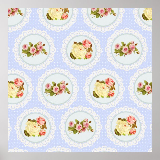 Póster Patrón floral de Lace Victorian (Frente)