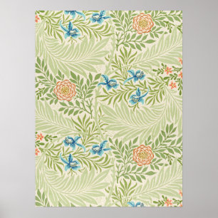 Póster Patrón floral de Larkspur de William Morris