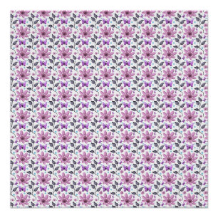 Póster Patrón floral de mariposa morada Cottagecore lindo