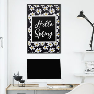 Póster Patrón floral de saludo de primavera