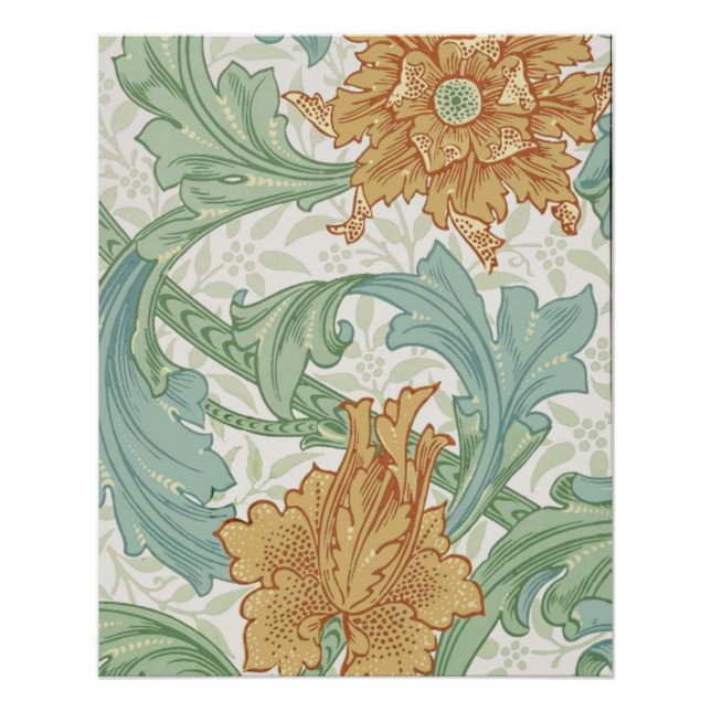 Póster Patrón floral de un solo stem de William Morris