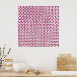 Póster Patrón floral de viña botánica rosa Diseño de la n