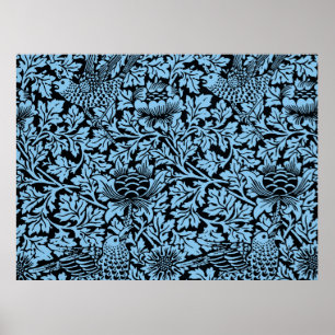 Póster Patrón Floral de William Morris Pájaro Anemone