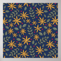 Patrón Floral Dorado Diseño Botánico