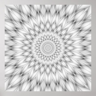 Póster Patrón floral en blanco y negro