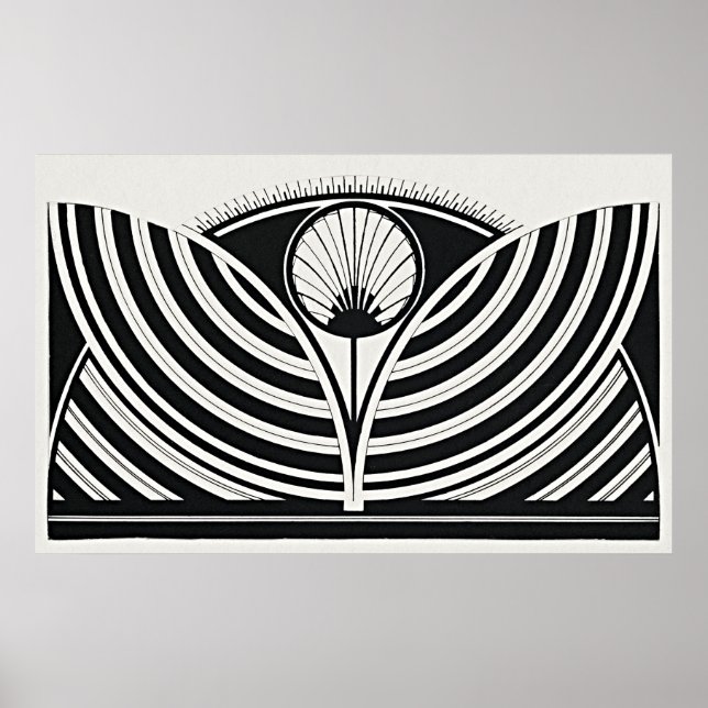 Póster Patrón floral estilizado (Frente)