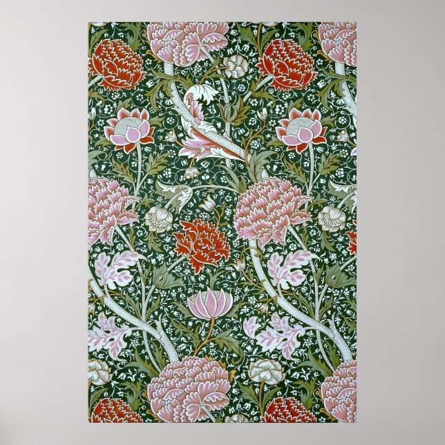 Póster Patrón floral fino de William Morris (Frente)