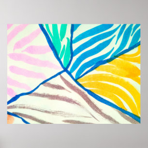 Póster Patrón floral geométrico sin soldadura. Estilo nór