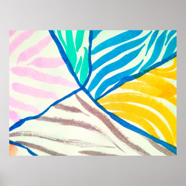 Póster Patrón floral geométrico sin soldadura. Estilo nór (Frente)