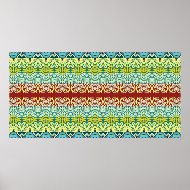 Póster patrón floral ornamental continuo (Frente)