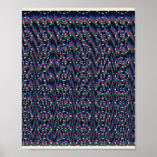Póster  Patrón floral pixelado 