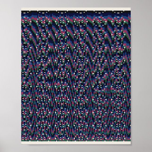 Póster  Patrón floral pixelado  (Frente)