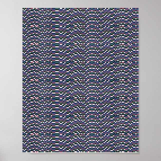 Póster Patrón floral pixelado (Frente)