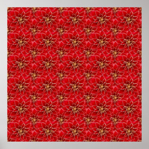 Póster Patrón floral rojo elegante