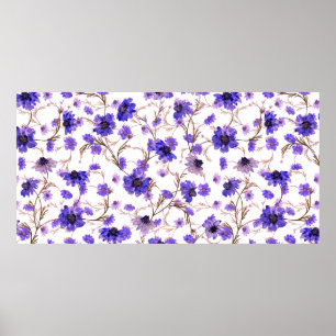 Póster Patrón floral sin soldadura con flores de caléndul