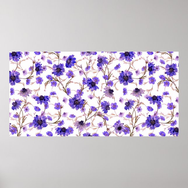 Póster Patrón floral sin soldadura con flores de caléndul (Frente)