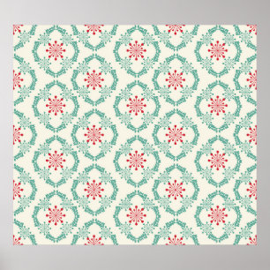 Póster Patrón floral sin soldadura de flores abstractas y