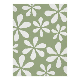 Póster Patrón floral verde sabio moderno Simple Botánico