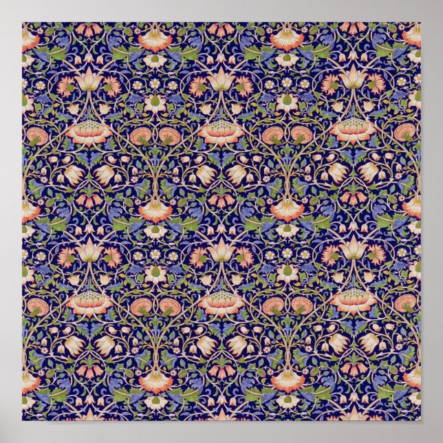 Póster Patrón floral vintage, William Morris (Frente)