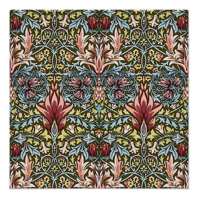 Póster Patrón floral William Morris Snakeshead (Anverso)