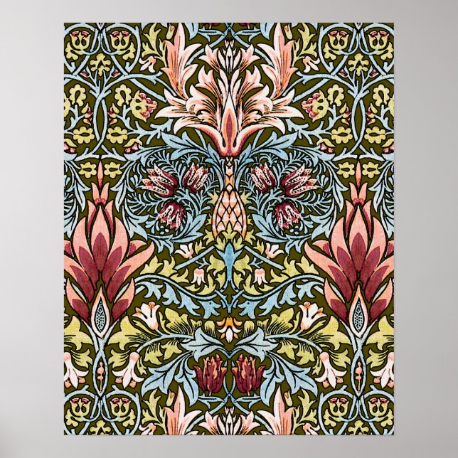 Póster Patrón floral William Morris Snakeshead (Frente)