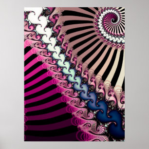 Póster Patrón fractal a rayas
