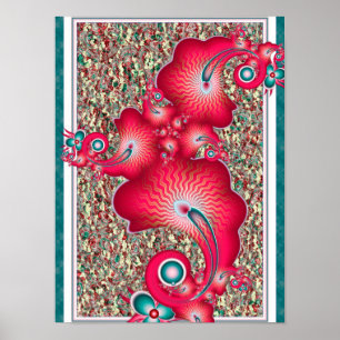 Póster Patrón fractal de Navidad