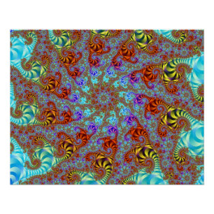 Póster Patrón fractal en espiral de zarcillo de tigre