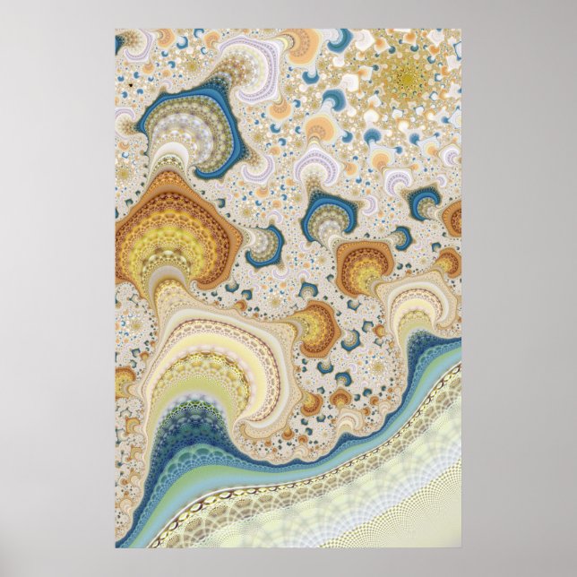 Póster Patrón fractal intrincado (Frente)