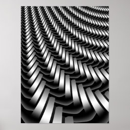 Póster Patrón fractal metálico