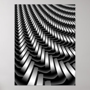 Póster Patrón fractal metálico