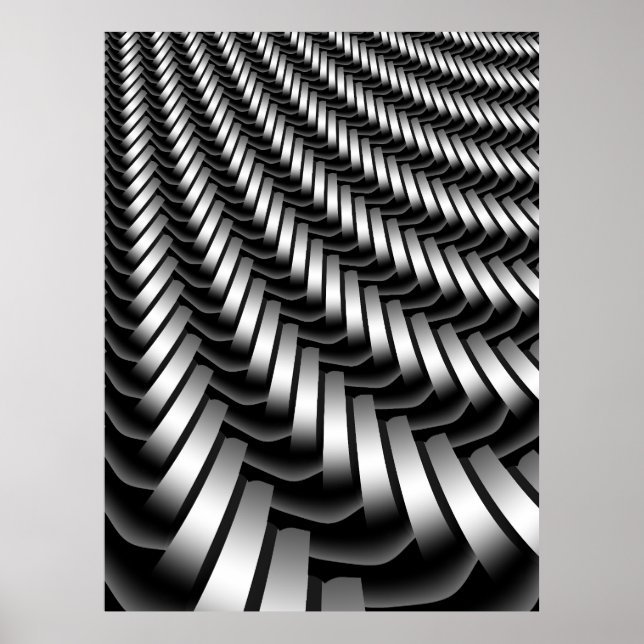 Póster Patrón fractal metálico (Frente)