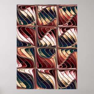 Póster Patrón fractal ondulado