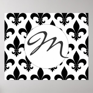 Póster Patrón francés fleur de lis Parisino
