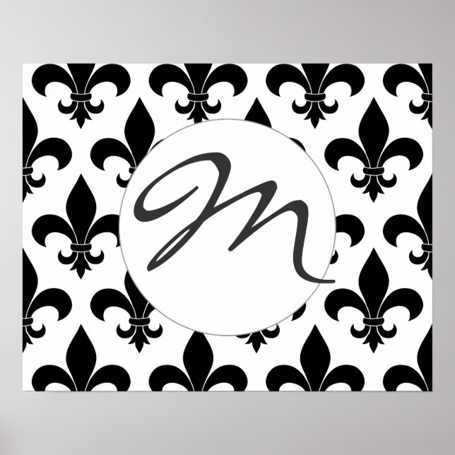 Póster Patrón francés fleur de lis Parisino (Frente)