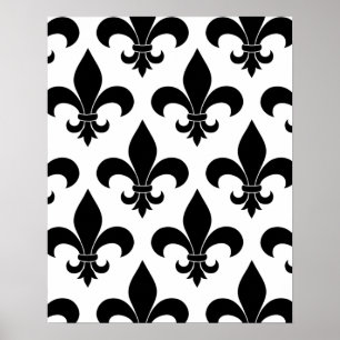 Póster Patrón francés fleur de lis Parisino