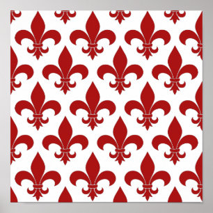Póster Patrón francés fleur de lis Parisino