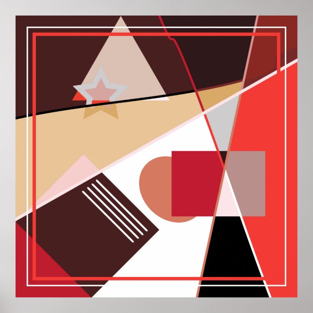 Póster Patrón geométrico abstracto, chal de cicatrices de (Frente)