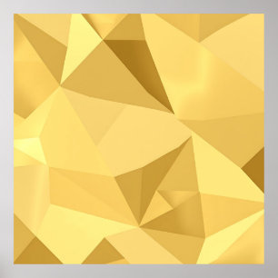 Póster Patrón geométrico abstracto dorado