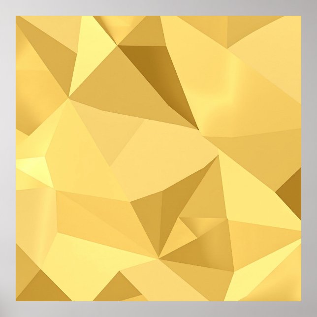 Póster Patrón geométrico abstracto dorado (Frente)