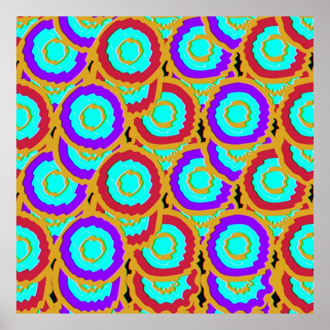 Póster Patrón geométrico algorítmico colorido. (Frente)