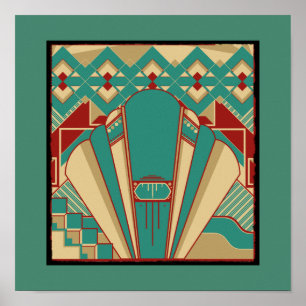 Póster Patrón geométrico Art Deco